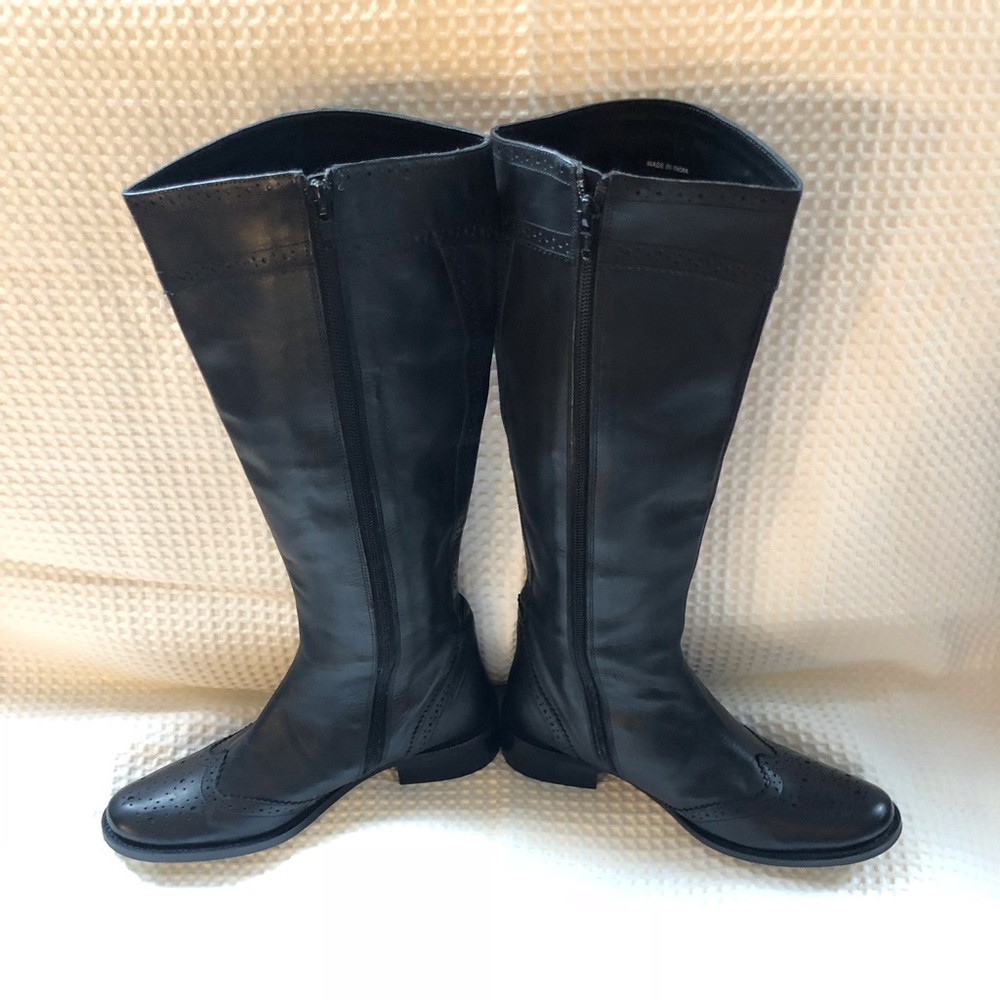 United Colors of Benetton Black Brogue Style Boots